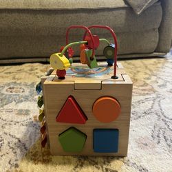 Small Wooden Activity Cube/ Race Car