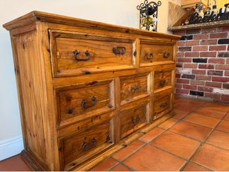 Mexican rustic multi-drawer pine dresser