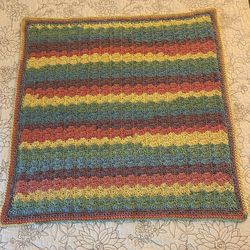 Newly Hand-Crocheted Baby Afghan & Hat