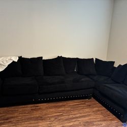 Black Suede Sofa/sectional 