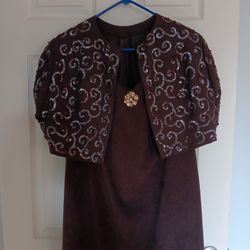 Night Brown Dress With Bolero