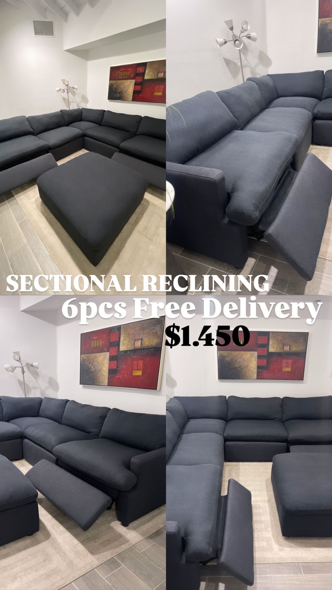 FREE DELIVERY SOFA RECLINER SECTIONAL COUCH