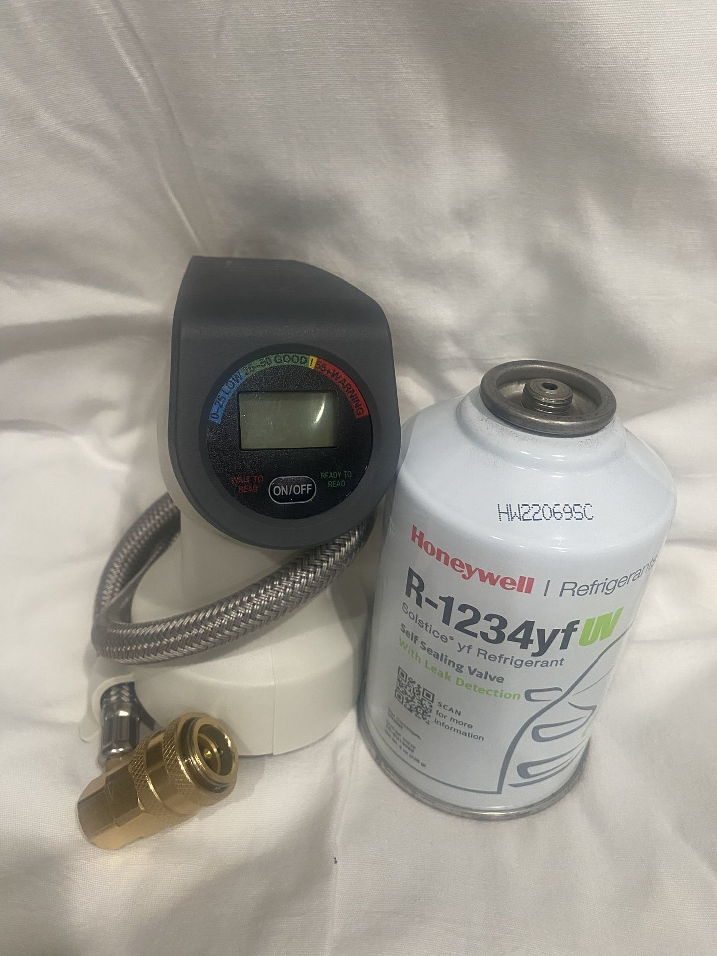 r1234 yf A C Re Charge With Digital Hose Gauge