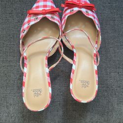 Red Plaid Kitty Heels