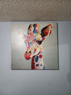 Bright Giraffe Abstract Painting