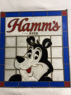 Vintage Hamms Stained Glass Beer Sign 