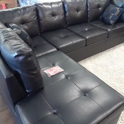 New Sectional Sofa With Genuine Leather. 