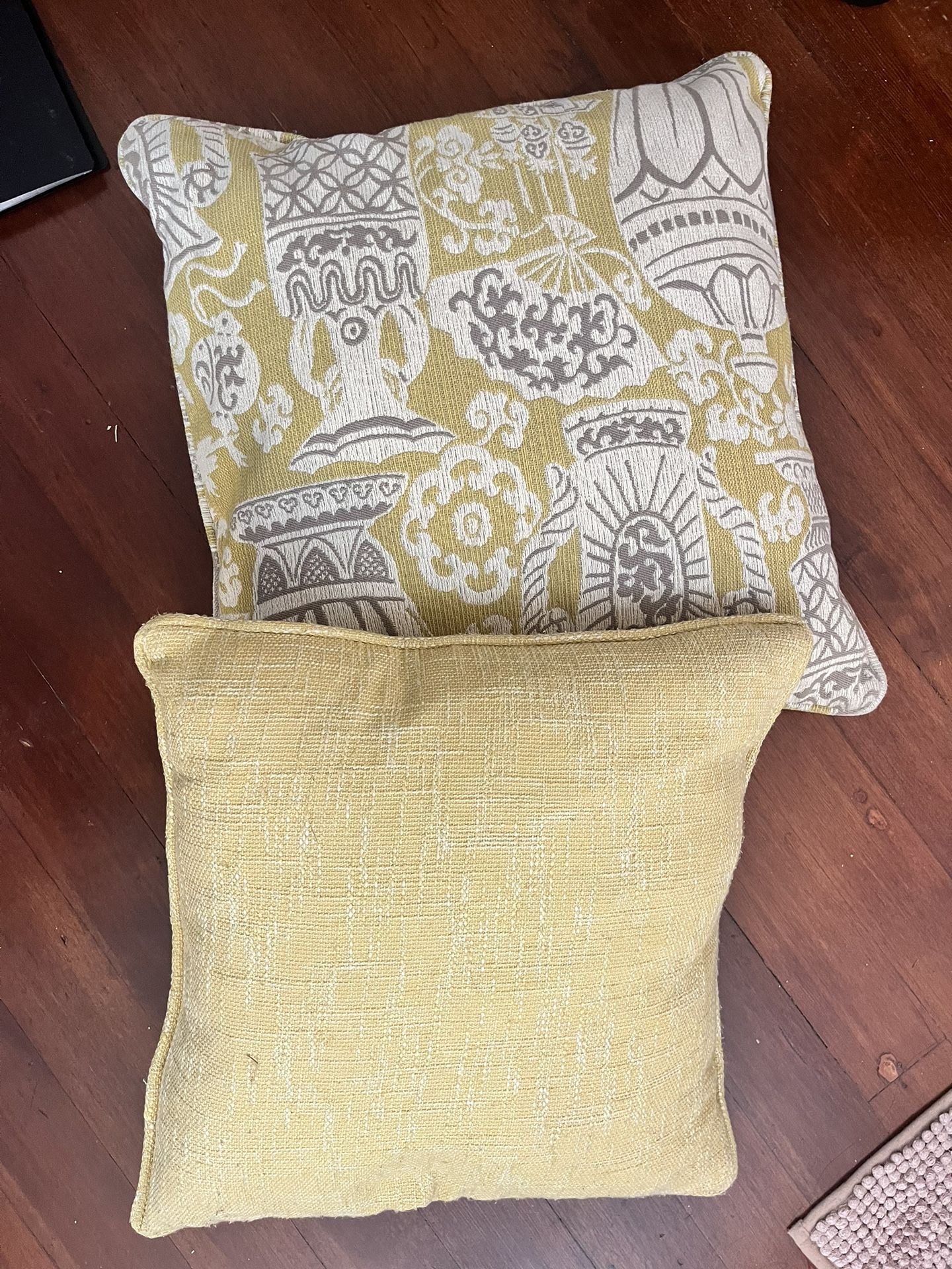 Pair Of Yellow Throw Pillows
