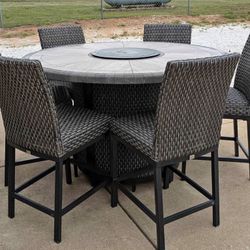 Patio set with fire ring
