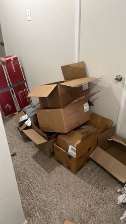 Moving boxes and paper for boxes