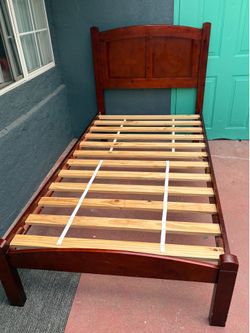 Solid wood twin bed