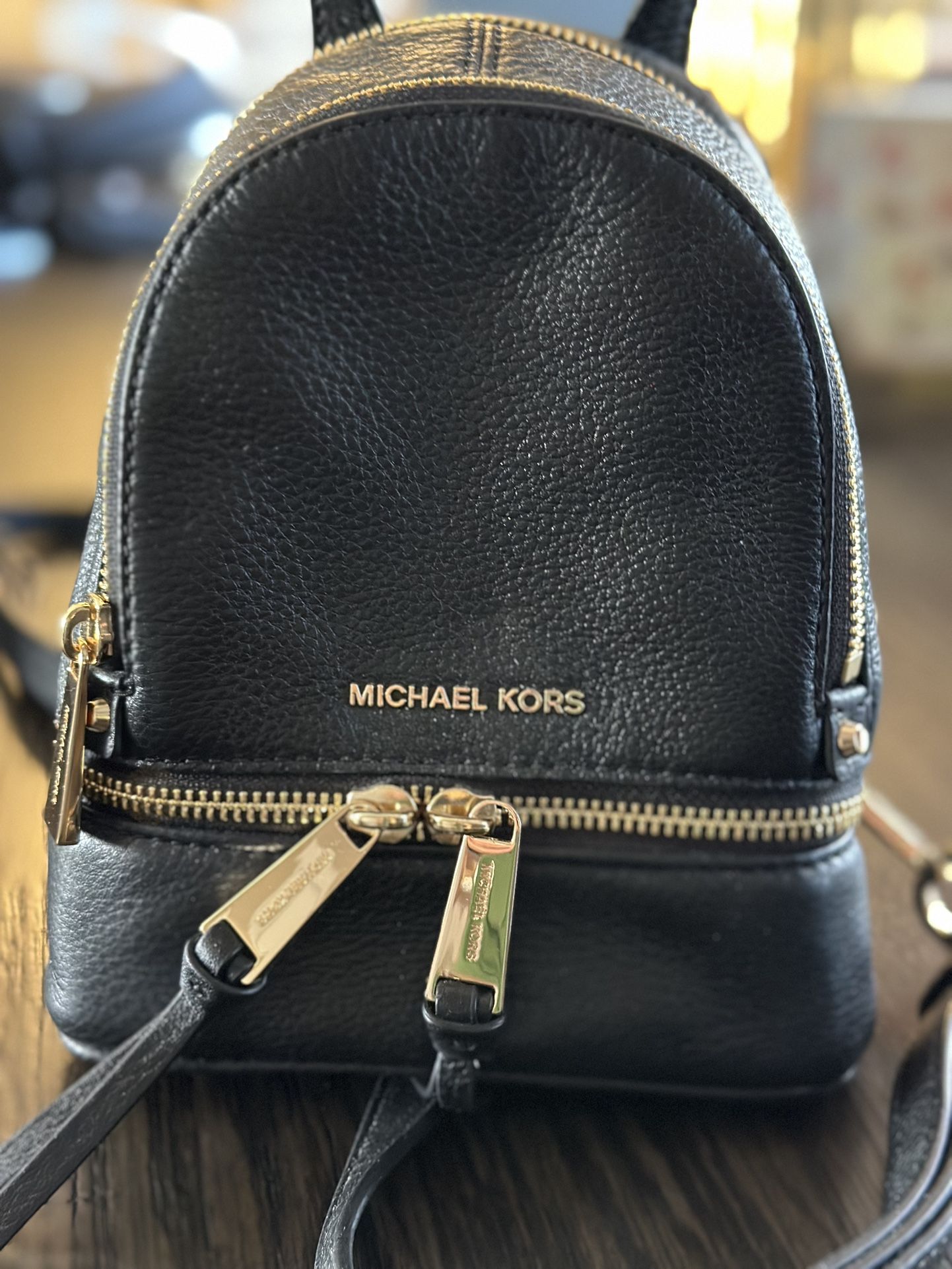 Michael Kors Rhea XS Black Leather Backpack