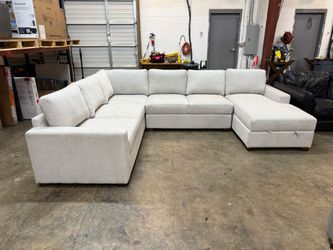 Fabric Sectional with Storage Chaise