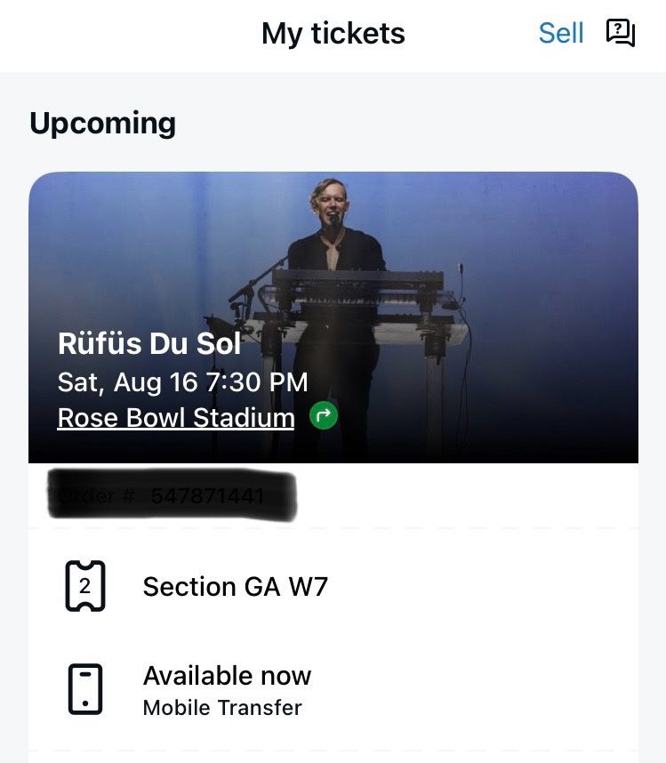 CONCERT TICKETS - RUFUS DU SOL!!