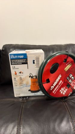Brand new Everbilt Utility Pump & 25 ft Husky Garden Hose Bundle