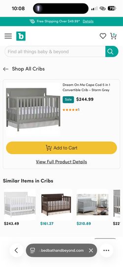 dream on me 5 in 1 convertible crib storm grey