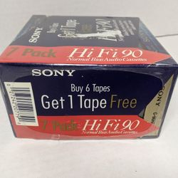 Sony Cassette HiFi 90 MInute Type I Normal Bias Recording Tape Blank Lot of 7