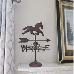 Cast iron horse weather vane rustic 20 in farm garden base barn decorative