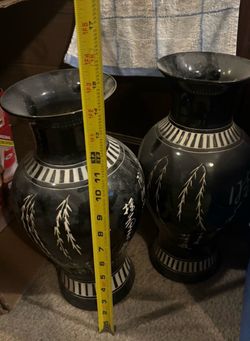 Black color vases