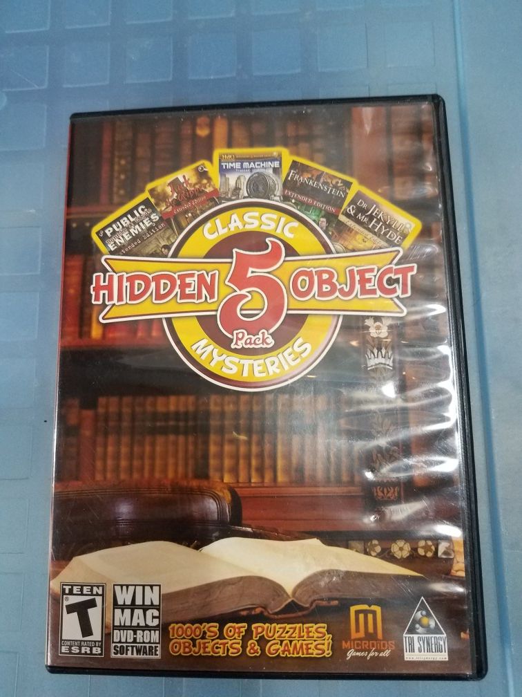 Hidden five object Mysteries computer DVD ROM software