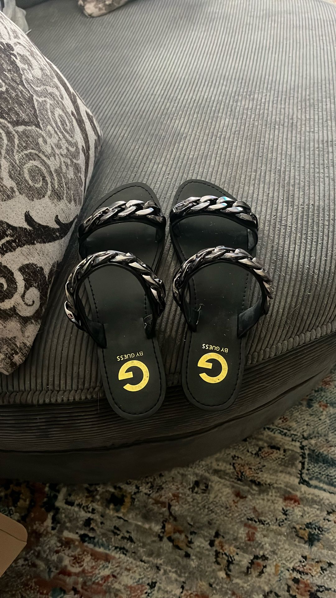 Black Guess Sandals Size 8