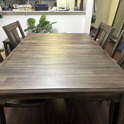 Dining Table with Four Chairs and Bench