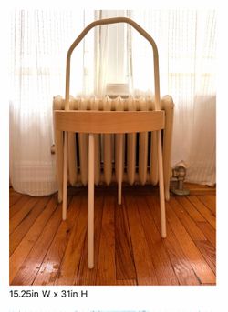 Light Wood Side Table with Handle (IKEA BURVIK Style) 15.25in W x 31in H