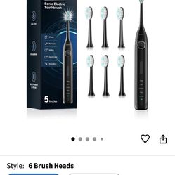 Operan Electric Toothbrush Rechargeable with 6 Brush Heads, Electric Toothbrush for Adults with 5 Modes and IPX7 Waterproof, 40,000 VPM Motor 6 Hours 