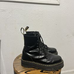 Dr. Martens Black Leather Platform Jadon Boots Men's US Size 10