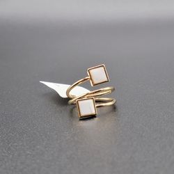 Gold with Ivory Accents Ring