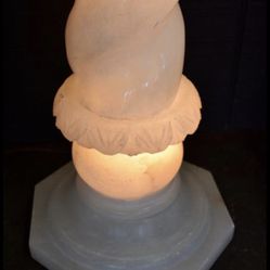 ANTIQUE ALABASTER LIGHTED PEDESTAL