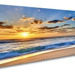 30”x60” Ocean Sunset Wall Canvas Wall Art