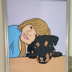 Glass Paintings Family, Friends, Pets, Anime & Cartoon Portraits Available LOCATED IN COVINA
