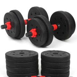 Adjustable Dumbbells Total 44lbs Barbell 