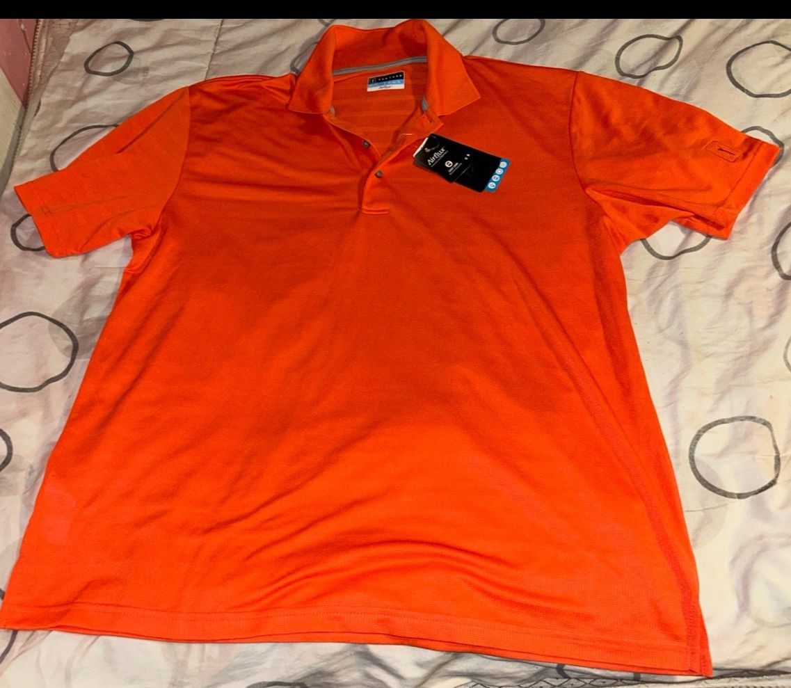 Mens polo pga tour golf shirt orange xl new