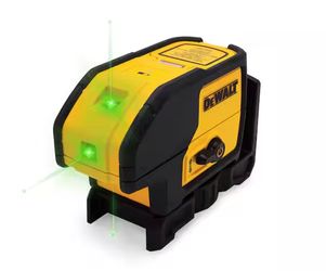 DEWALT 100 ft. Green Self-Leveling 3-Spot Laser Level with (2) AA Batteries & Case @Dw-259