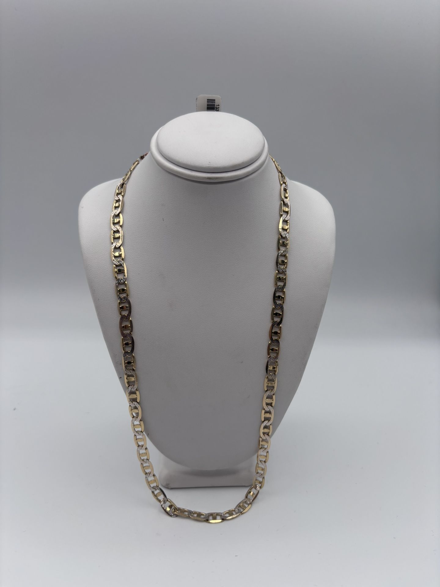 14kt Yellow Gold 20” 6mm Diamond Cut Mariner Link Chain 