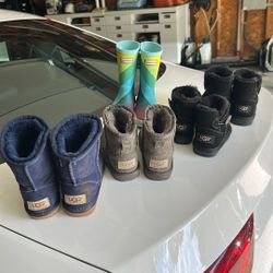 4 Toddler Ugg Boots And 1 Pair Hunter Boots