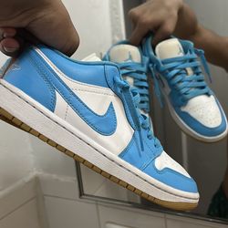 Blue @ white Jordan dunks