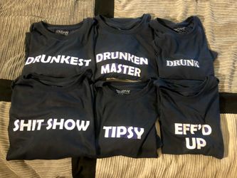 Six funny drinking T-shirts / costumes