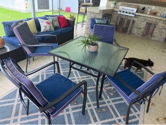 Backyard outdoor dining table