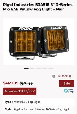 Rigid 3in cube sae amber fog light