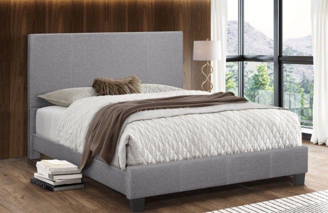 Brand New King Size Grey Platform Bed Frame (New In Box) 