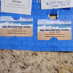 Two Gift Cards To The Salty Mermaid Hotel Directly On New Smyrna Beach