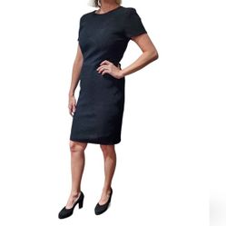 Carmen Marc Valvo DESIGNER elegant black Sheath Cocktail Dress size 4 
