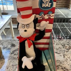 2003 The Cat In The Hat Dr. Seuss 16” Poseable Plush Official Movie Merchandise