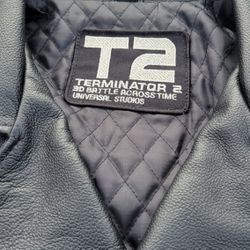Terminator T2 ORIGINAL LEATHER JACKET, NEVER Worn Bought At Universal Studios,  Size It's Xl 