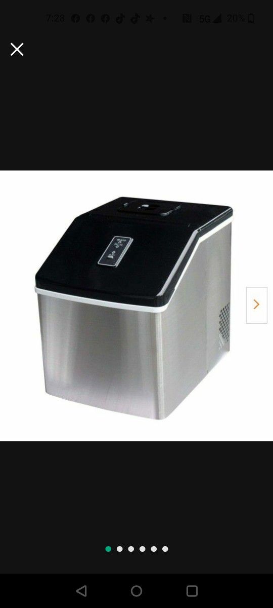 55 lbs. Countertop Portable Ice Maker Machine in Silver

