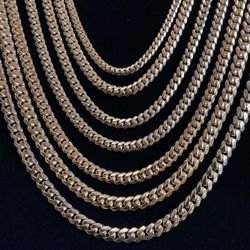 Miami Cuban Chains, 14k Yellow Gold