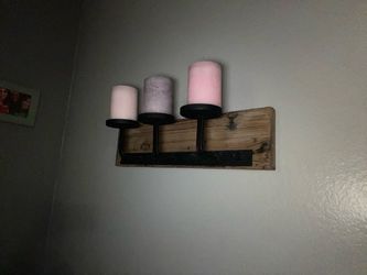 Wood candle holder